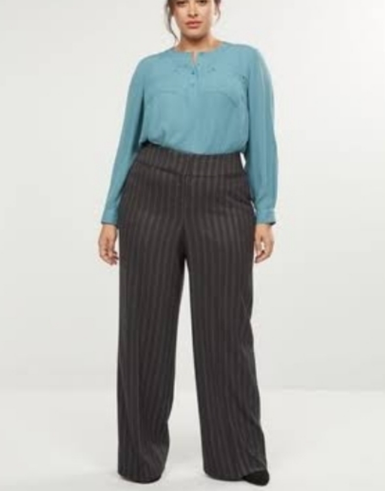Lane Bryant The Allie Wide Leg Pinstripe Pants 18R